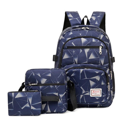 3pcs/set bags women boys shoulder bag backpacks travel bag men school backpack