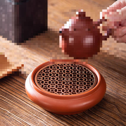 Purple Clay Teapot Mat Teapot Tray Circular Kettle Holder Kung Fu Tea Set Base