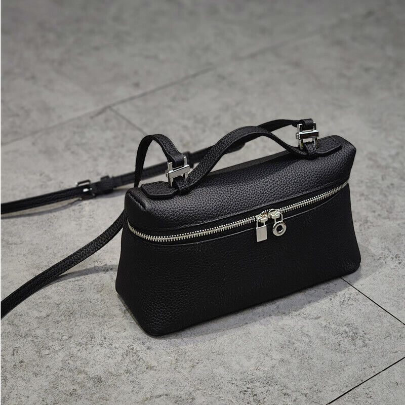Small Mini Real Leather Box Tote Handbag Purse Crossbody Shoulder Bag Clutch