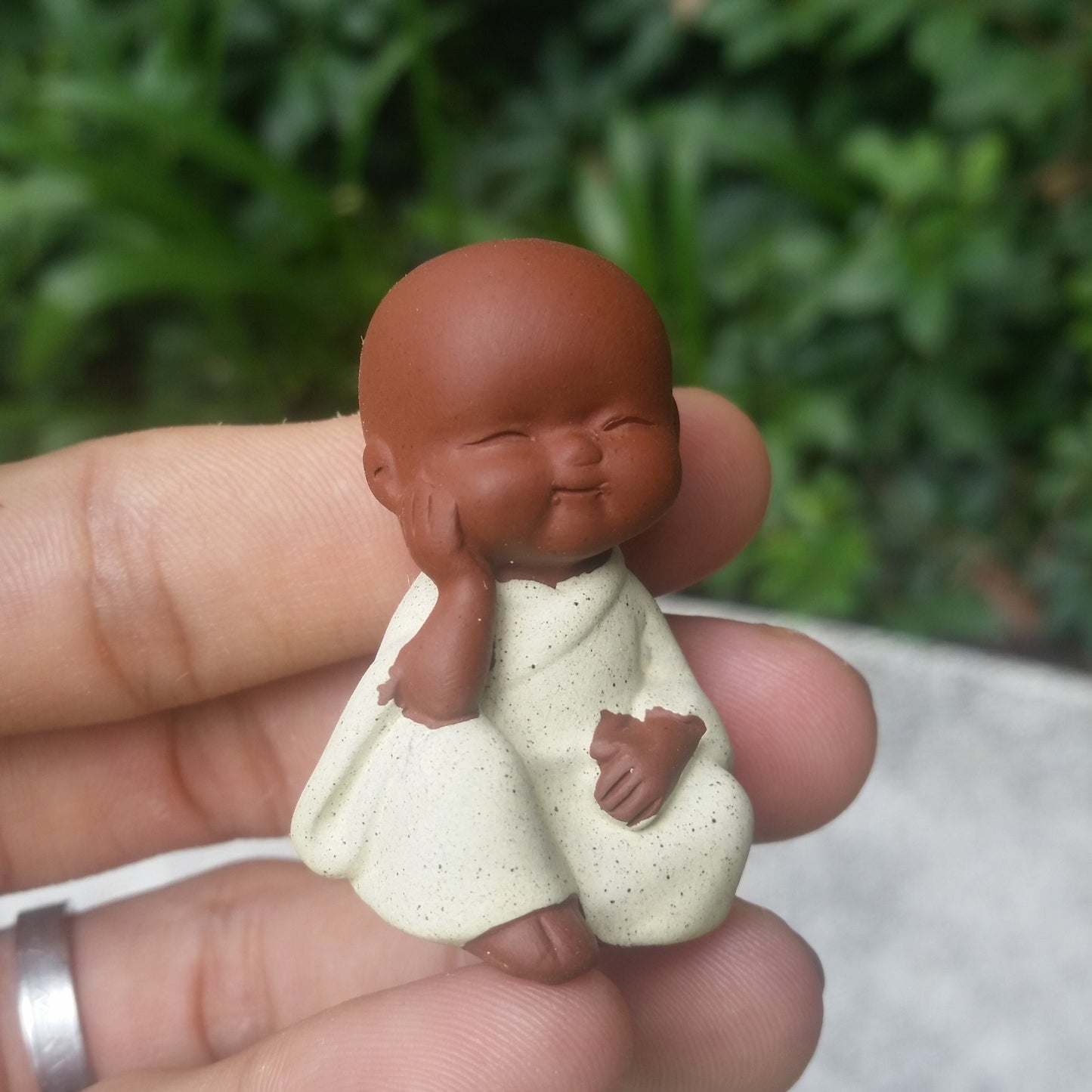 2pc/lot Creative Tea Pet Monk Yixing Zisha Ornament Chinese Tea Play Purple Clay