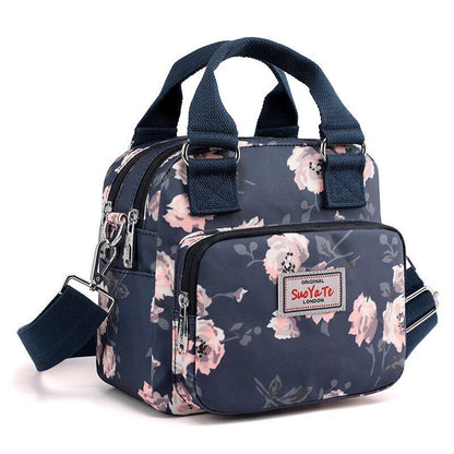 Floral Pattern Women Small Shoulder Bag Waterproof Nylon Handbag Messenger Bags