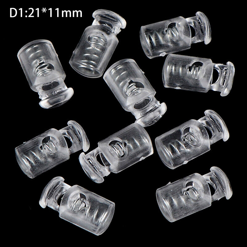 10pcs Cord Lock Plastic Stopper Cord Ends Buckle DIY Shoelace Bag Accessories!