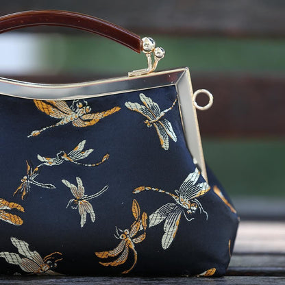 Vintage Lock Shell Bag Handbag Purse Handmade Chain Women Shoulder Crossbody Bag