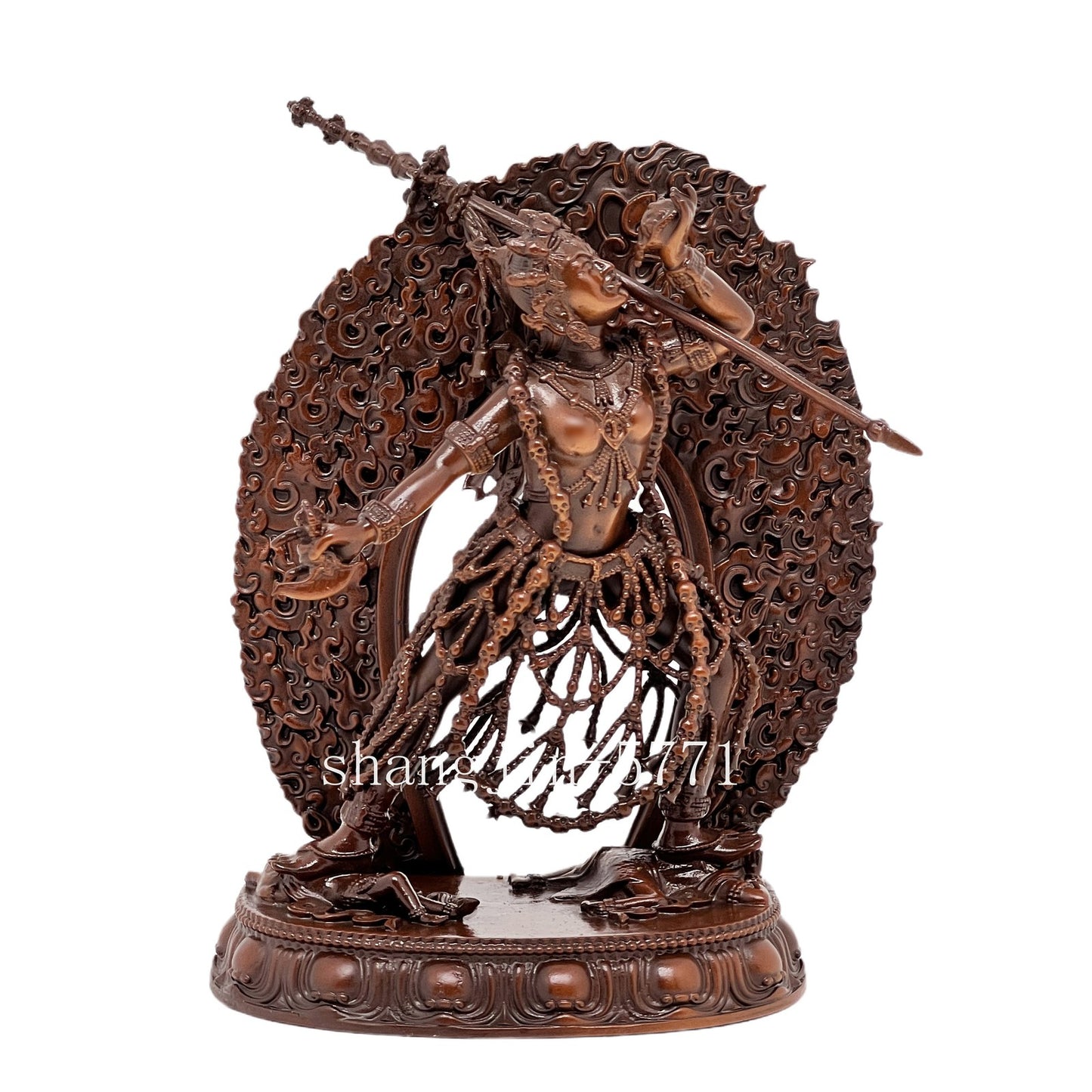 12CM Naro Khechari Goddess Blessing Buddha Copper Statue