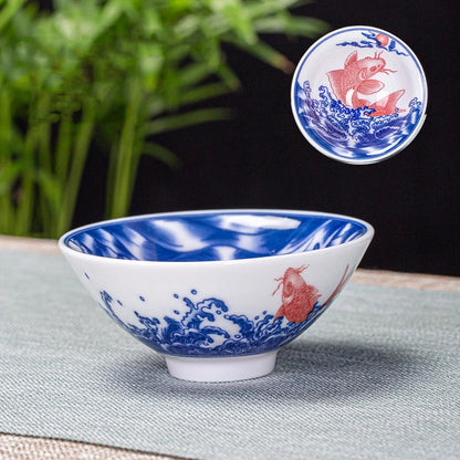 70ml 1Pc Chinese Blue and White Porcelain Teacup Ceramic Tea Bowl Master