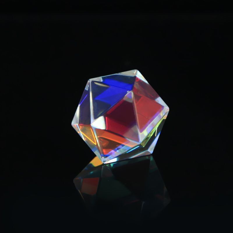 Prism Glass Cube Hexahedral Optical Color Clear Prisma Photography Decor 18-20mm