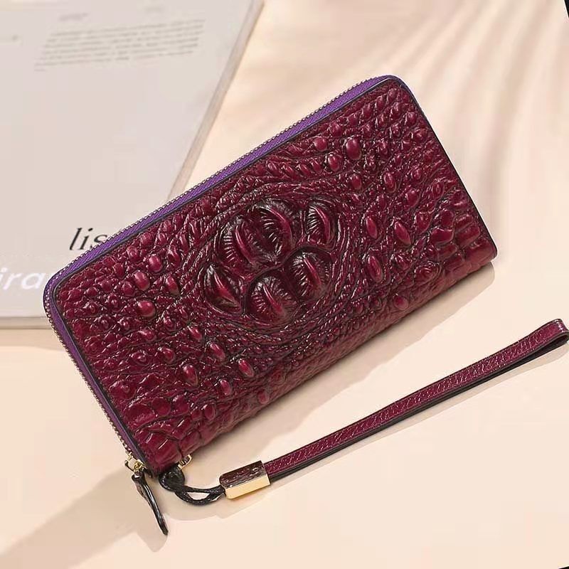 Genuine Leather Wallet Pattern Purse Large Clutch Bag 2*20*10CM Polyester Travel