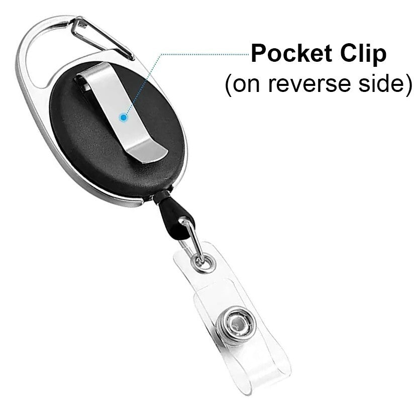 20 Pack Retractable Clip-on Carabiner ID Badge Holder Reels Up to 1.75 Feet