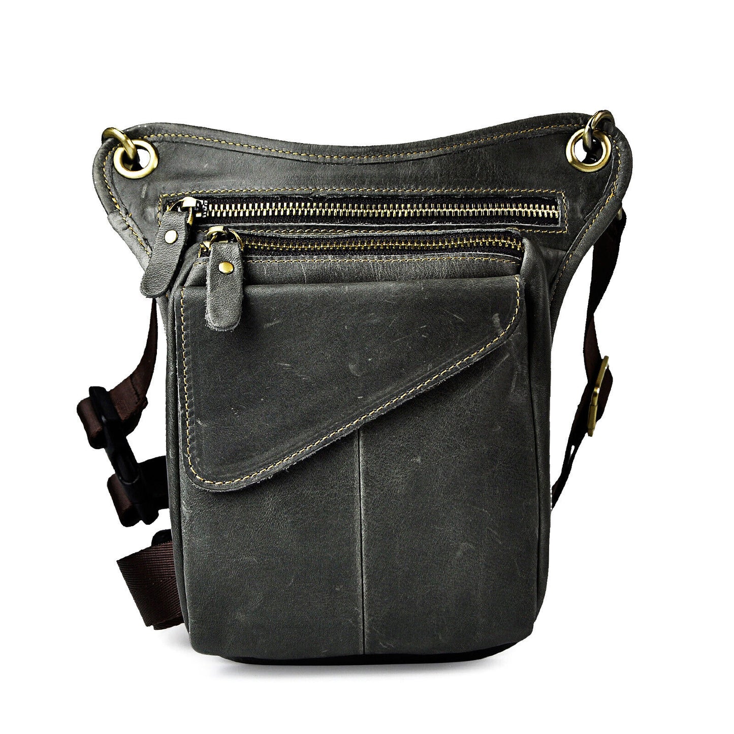 Real Leather Casual Shoulder Messenger Bag Fashion Waist Belt Pack Drop Leg Bag