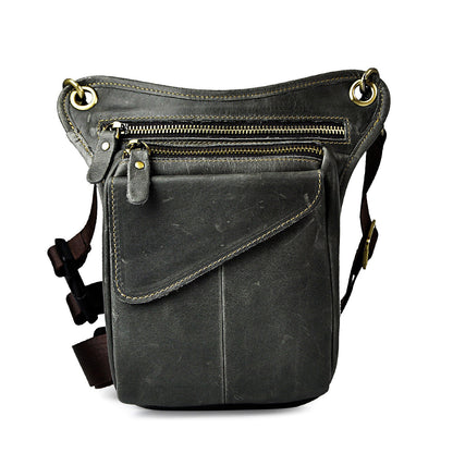Real Leather Casual Shoulder Messenger Bag Fashion Waist Belt Pack Drop Leg Bag