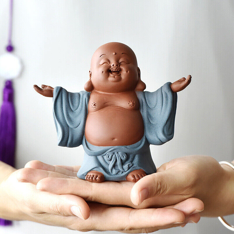 on sales yixing zisha purple clay tea pet Buddha for shelf wealth bring tea play