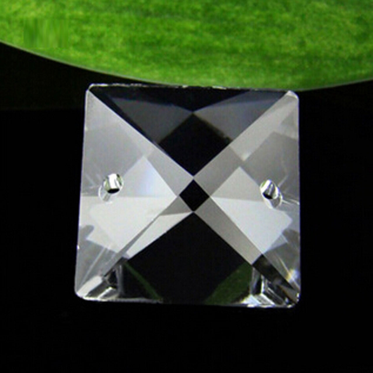 150pcs 14mm Clear Glass Square Crystal Beads Prisms Chandelier Lamp Chain Parts