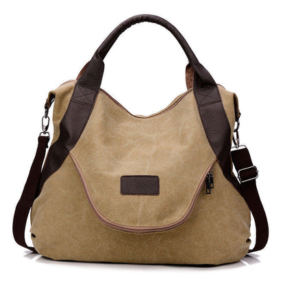 Women Ladies Large Pocket Casual Shoulder Cross body Handbags Canvas Leather Bag