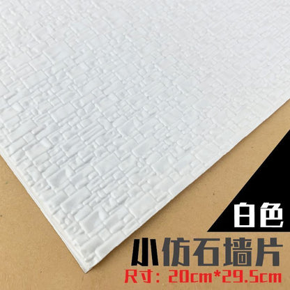 Model Building Material 2Pcs Simulation PVC Roof Tile Wall DIY Scene Diorama Kit