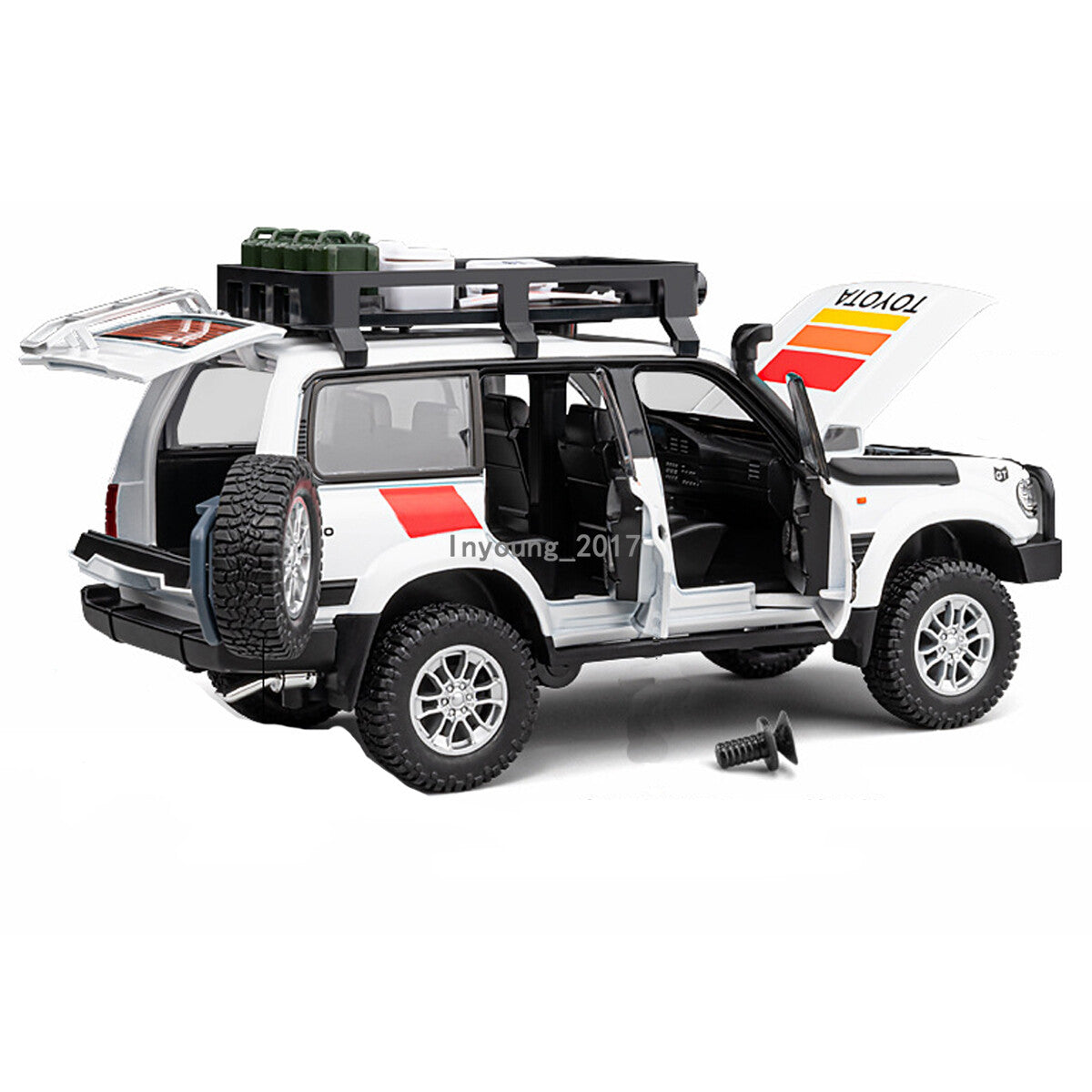 1/24 Land Cruiser LC80 Model Car Diecast Toy Cars Toys for Boys Kids Gifts White