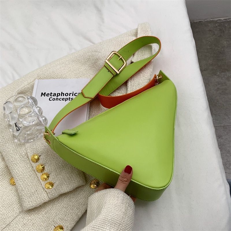 Triangular Shoulder Bag Tote Crossbody Purse Leather Messenger Bag 32*6*21.5 CM