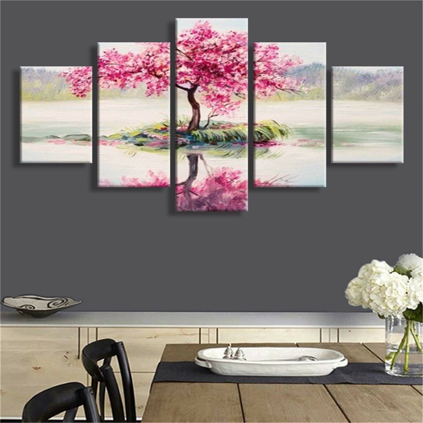 5 Piece Red cherry Art Prints On Canvas for Living Room Home Decor Unframed