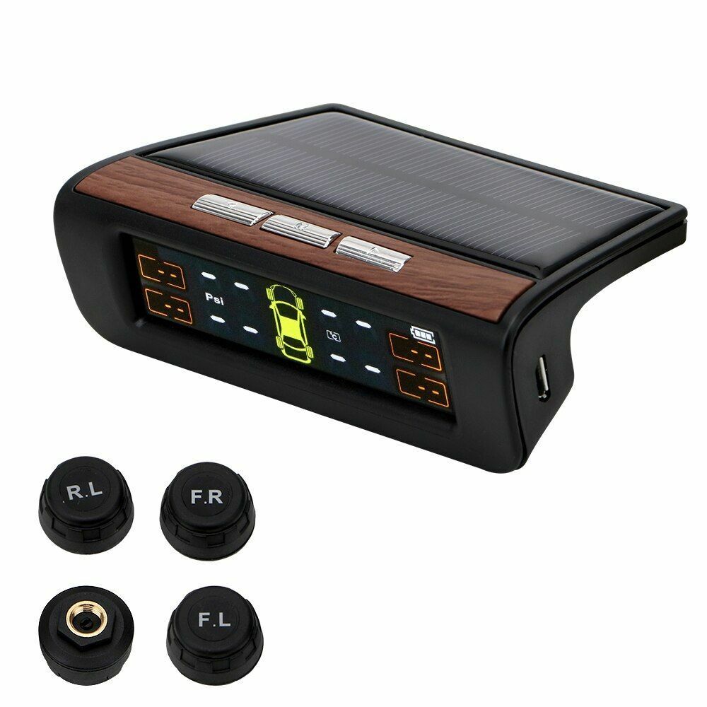 Car Tire Pressure Sensor Temperature Warning Fuel Save Monitor System 4 External