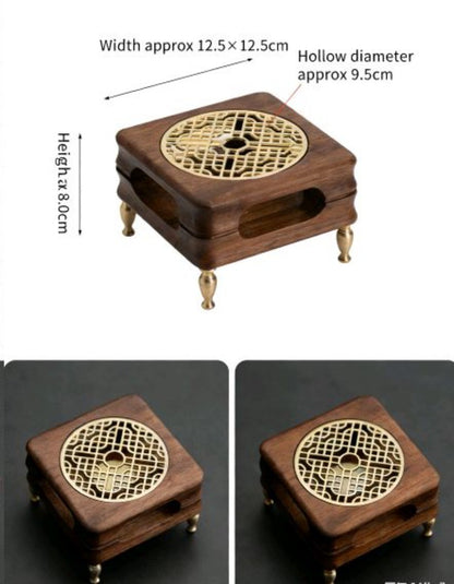 Black Walnut Tea Warmer Candle Heated Stove Teapot Warmer for Flower Tea