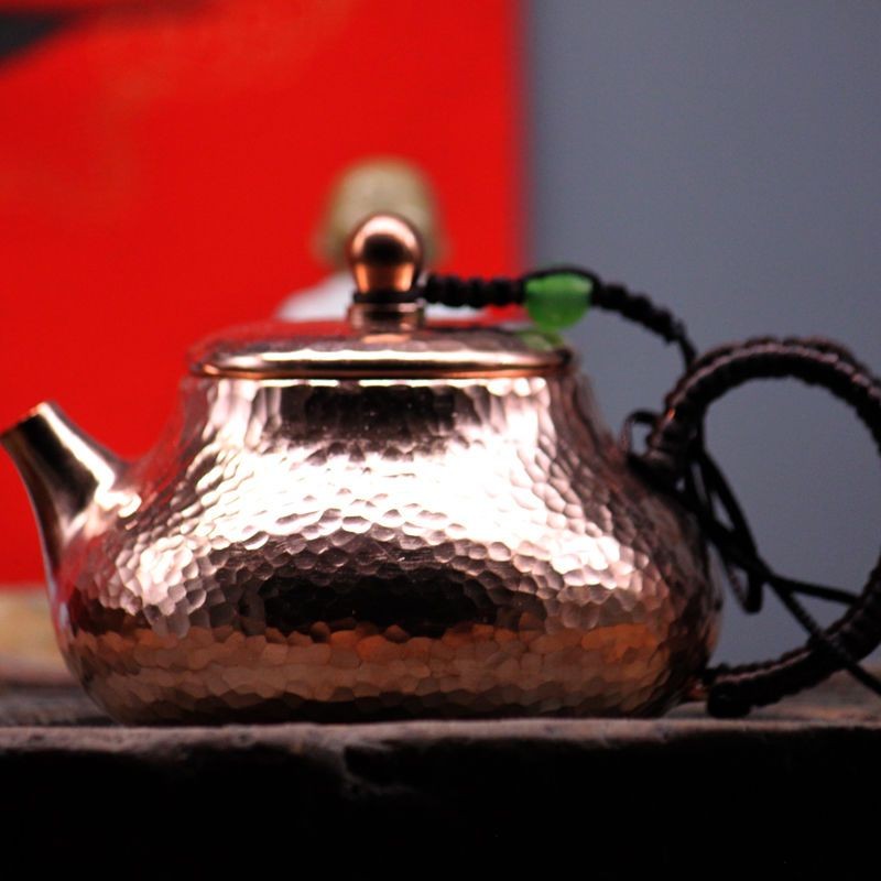 200ml Handmade Pure Copper Teapot Hammered Chinese Gongfu Tea Pot 262g