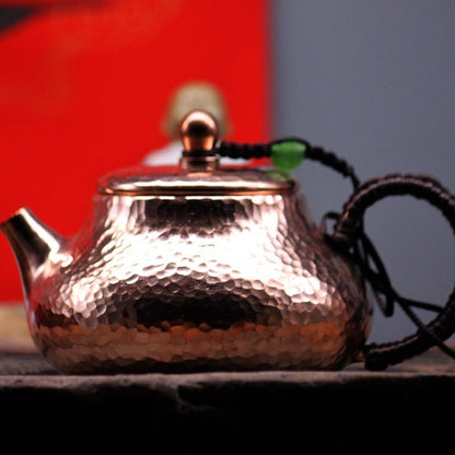 200ml Handmade Pure Copper Teapot Hammered Chinese Gongfu Tea Pot 262g