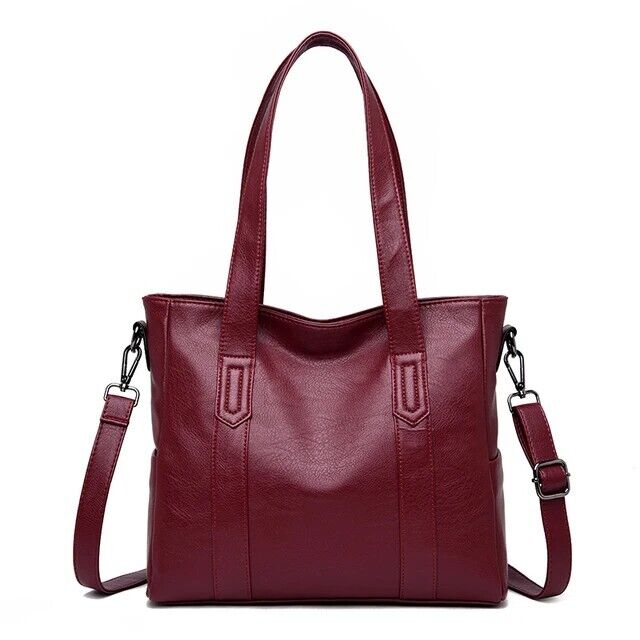 Genuine Wine Red leather handbag for women Crossbody Shoulder BagFor Work Gift
