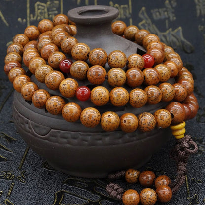 Old Star and Moon Bodhi 108 Beads 8mm Prayer Bead Bracelet Handcrafted Beads