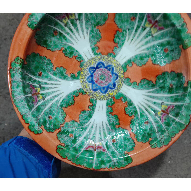 9" China Qing Famille Rose Porcelain Chinese Cabbage Grain Plates