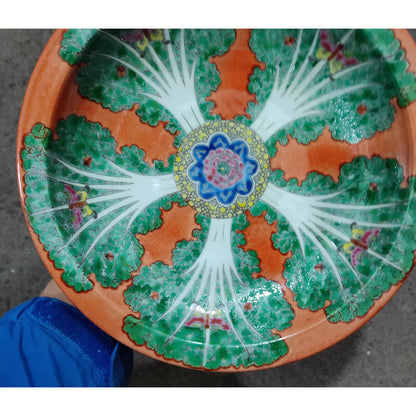 9" China Qing Famille Rose Porcelain Chinese Cabbage Grain Plates