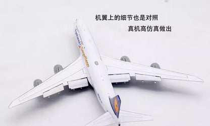 1:400 HX Model Lufthansa BOEING 747-8i Flap Down Airplane Diecast Aircraft Model