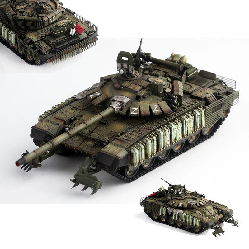 1/72 88MODLE Russian T-72B3M T72 Tank With Roof Battle Damage Edition Model