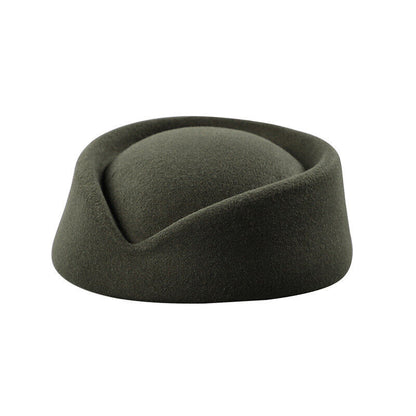 Women Wool Felt Beret Hat Teardrop Fancy Stewardess Air Hostesses Dress Hat