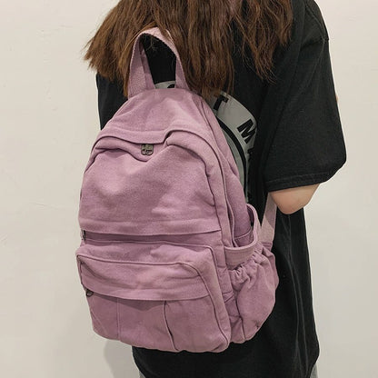 Vintage Backpack Traveling Bag Student Zipper School Bag 30*13*35 CM Leisure 1PC