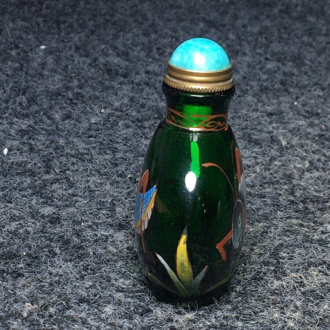 Ancient Chinese handmade interior painting ancient glazed snuff bottle