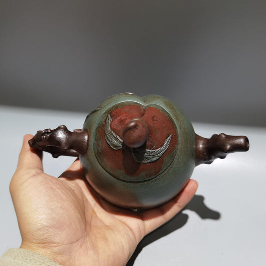 vintage chinese yixing purple clay teapot zisha ceremony fine peach teaware art