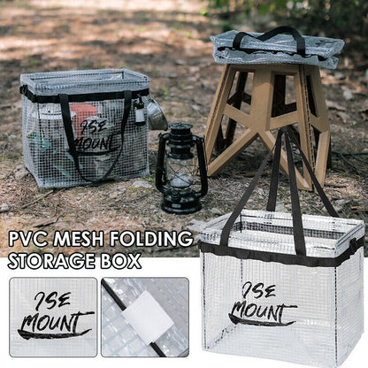 Outdoor Camping Storage Box PVC Transparent Foldable Storage Tableware Bag