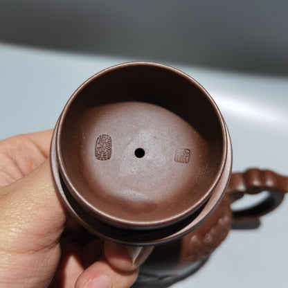 Vintage Chinese Yixing Purple Clay Teapot Zisha Ceramic Carving Dragon Teaware