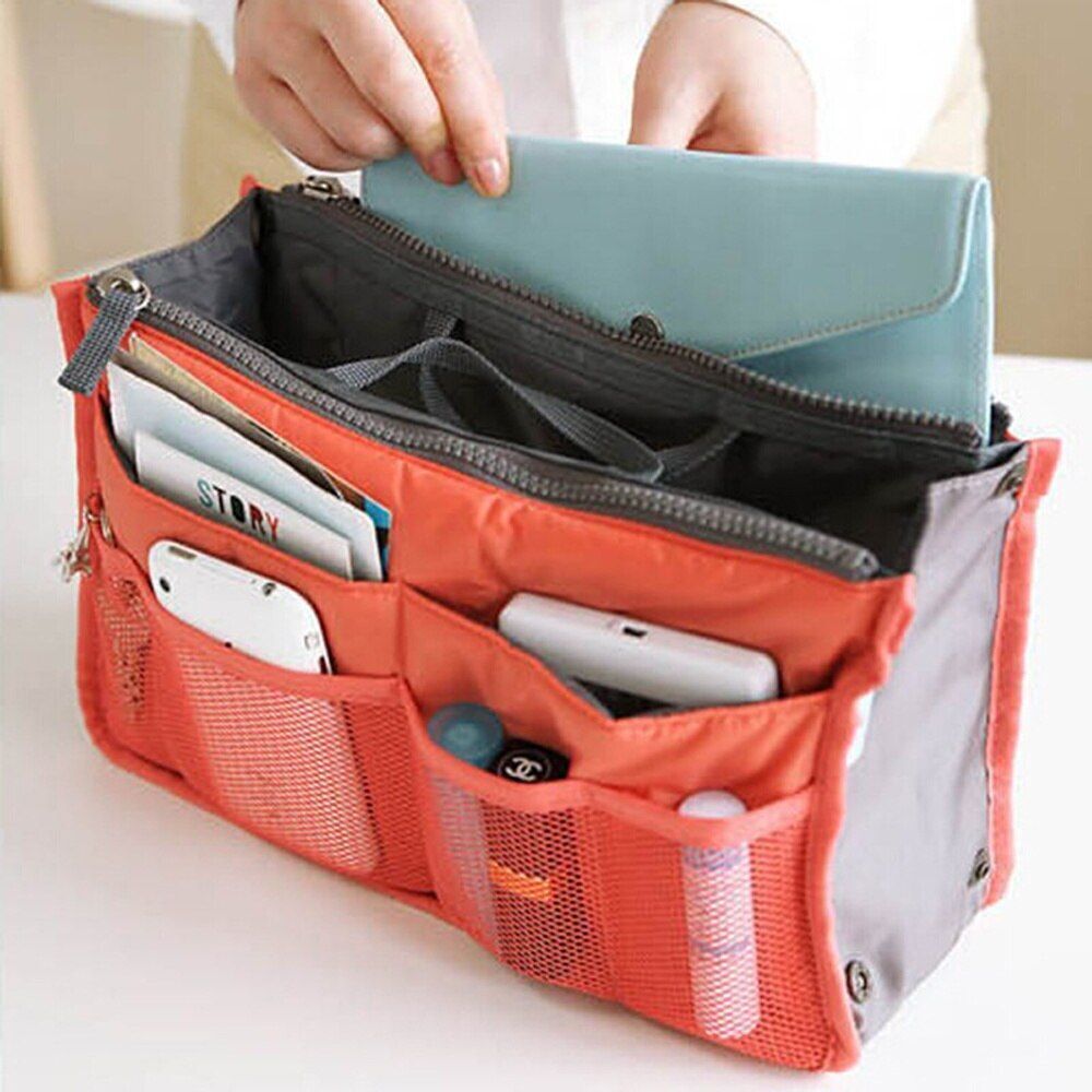 Organizer Insert Bag Folding Storage Handbag Travelling Cosmetic Bag 28*16.5*9CM