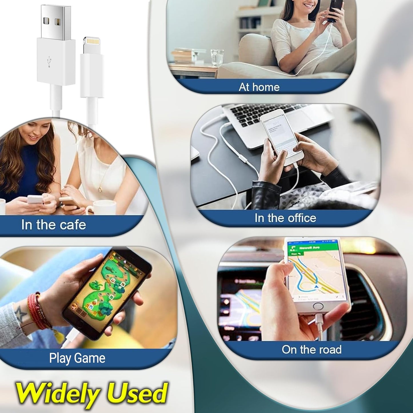 Fast USB Data Charger lot Cables Cords For Apple iPhone 5 S 6 7 8 13 14 X Plus