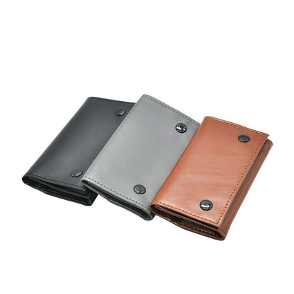 Leather Tobacco Pouch Pipe Cigarette Holder Smoking Paper Holder Wallet Male Bag