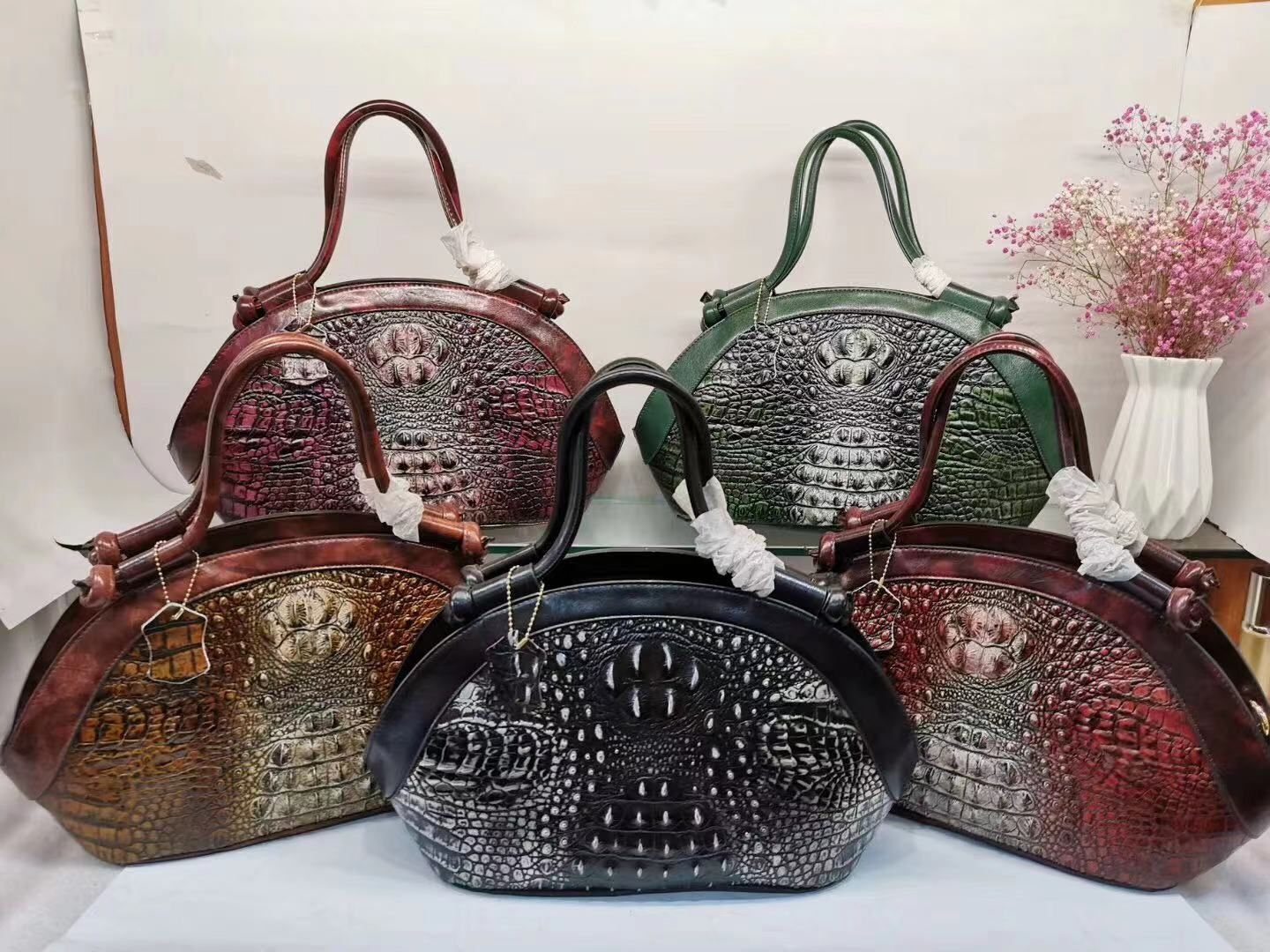 Luxury Shoulder Bag Pattern Handbag Genuine Leather Crossover Purse 31*11*22 CM