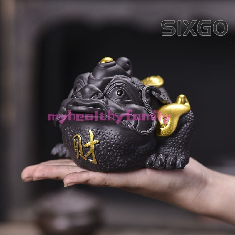 Tea Pet Purple Clay Tea Pet Fortune Golden Cicada Toad Tea Pet Ornament