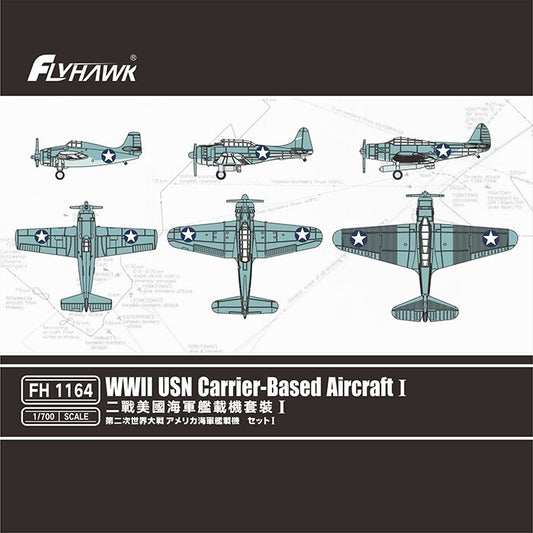 Flyhawk FH1164 1/700 WWII USN Carrier-Based Aircraft I Plastic Model Kit