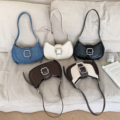 Denim Blue Underarm Bag Spring Cowboy Shoulder Bag Hobo Armpit Bag Purse Handbag