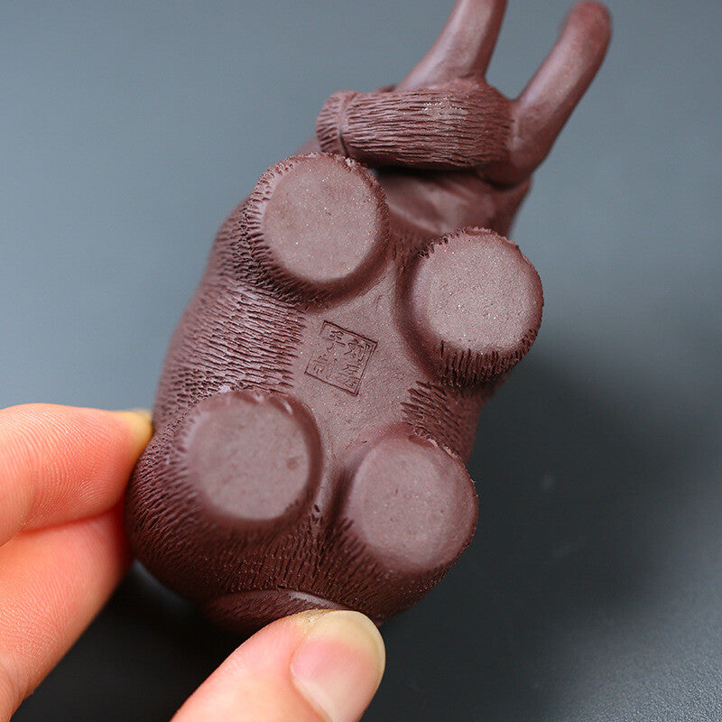 Handmade Artware Real Yixing Zisha Clay Tea Pet Elephant Statue Table Ornament