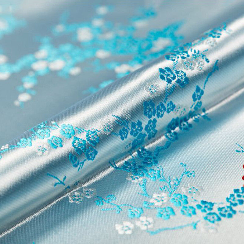 1M Chinese Fabric Vintage Brocade Satin Jacquard Floral Cheongsam Sewing DIY