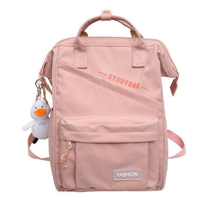 Laptop Waterproof Nylon Bag Traveling Green Backpack Bag College 26*18*40CM Pink