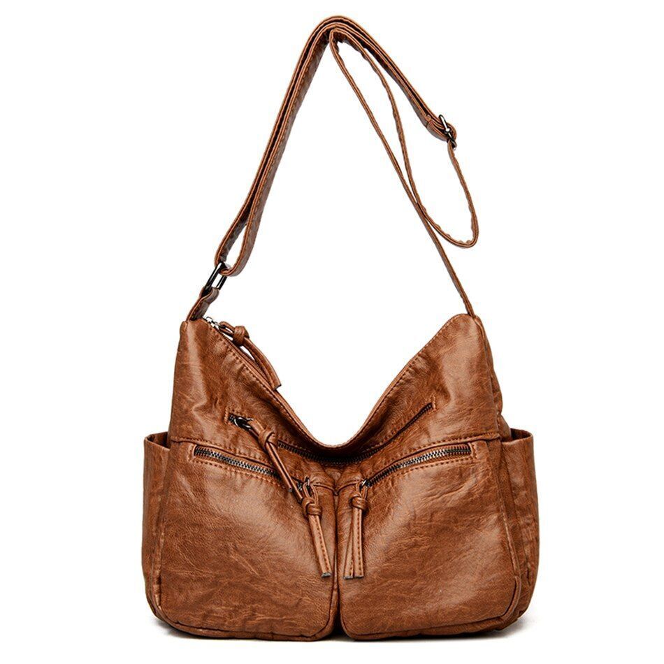 Leather Handbag Women Bags Shoulder Crossbody Bags Polyester Purse Bucket Shape