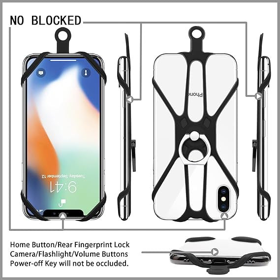 Cell Phone Strap Lanyard Case Sling Necklace Cord Holder Silicone W/ Ring Lot