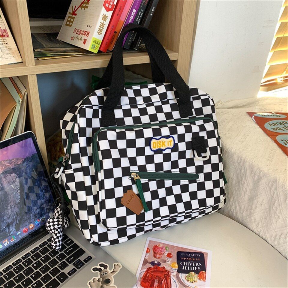 Cute Backpack Student Bag Badge Multifunctional Waterproof Nylon 35*28*12 CM 1PC